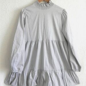 Zara Gray Long Sleeve Dress